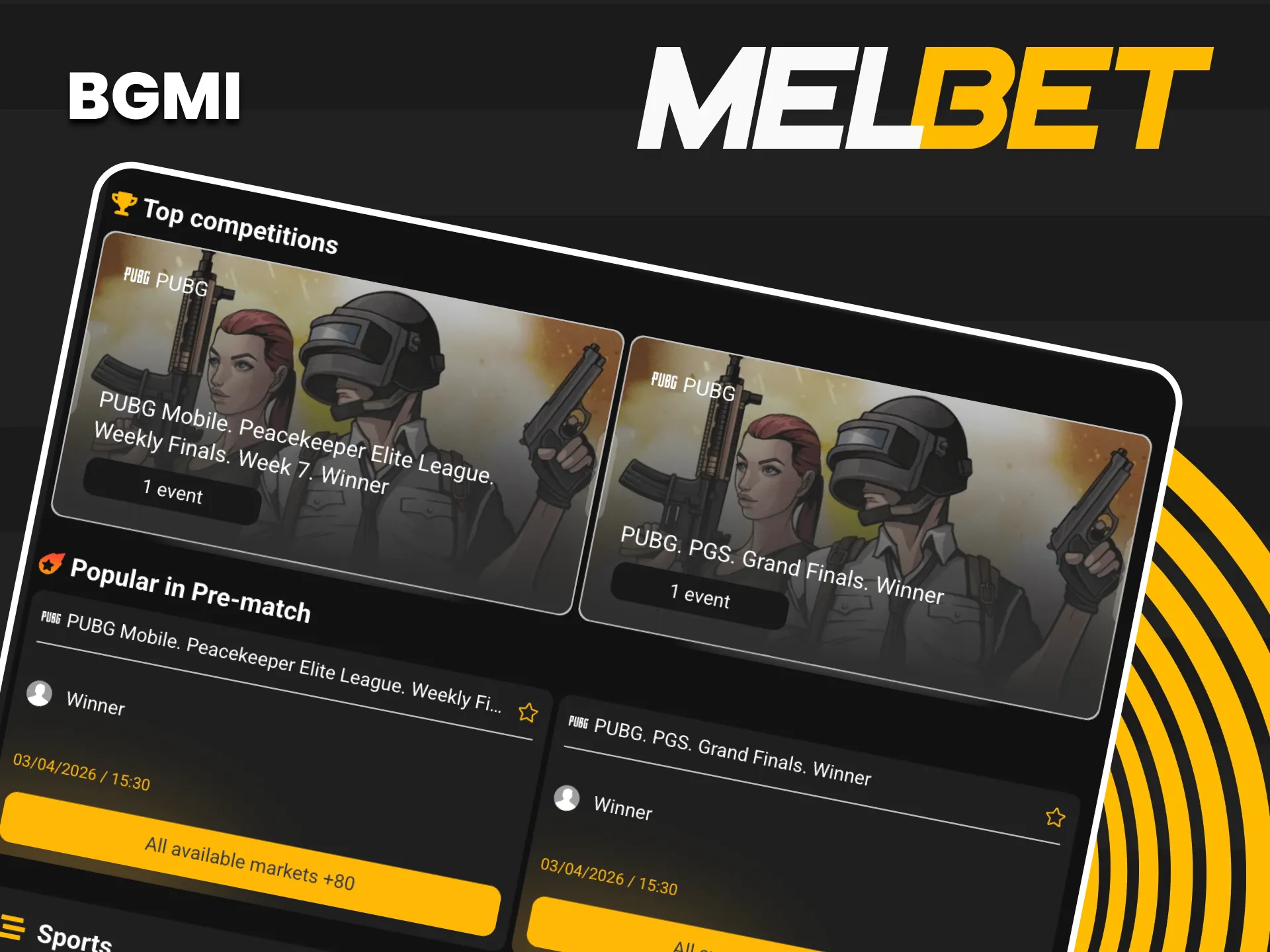 Bet on the best BGMI and mobile Esports teams across India via Melbet.