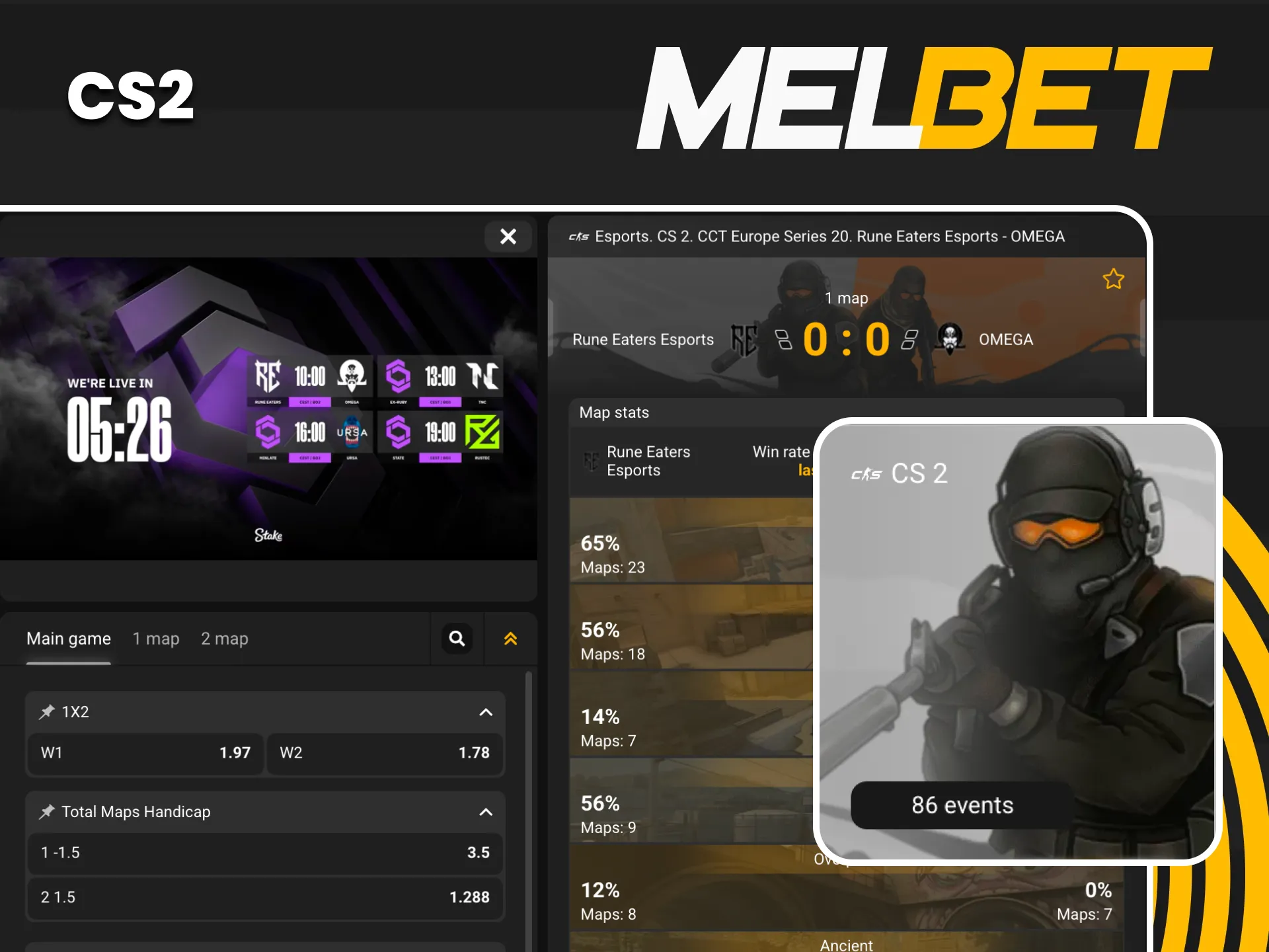 Place tactical wagers on global CS2 championships at Melbet Esports.