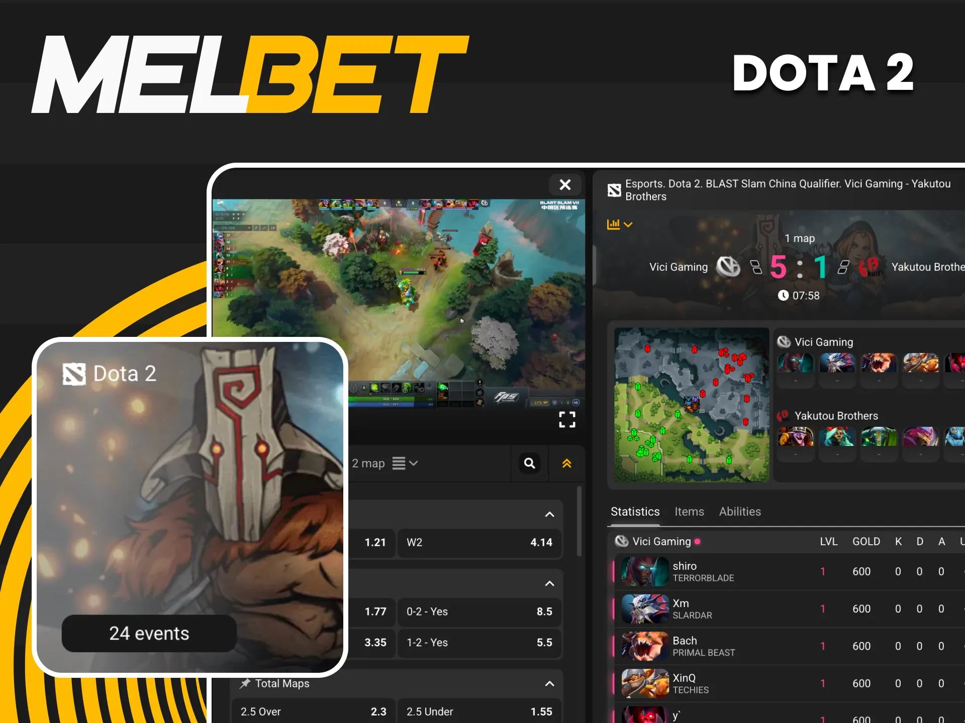 Predict the winners of legendary Dota 2 battles on the Melbet Esports platform.