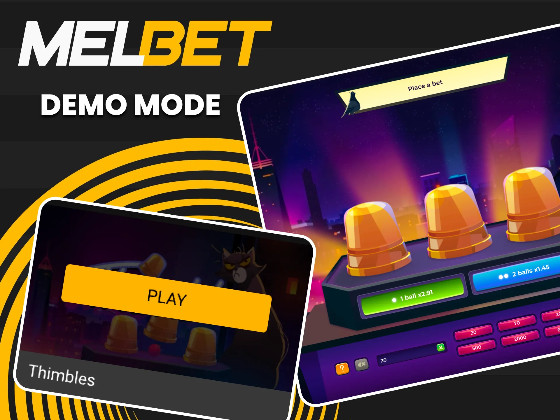 Practice your skills with the Thimbles Demo Mode for free at Melbet.